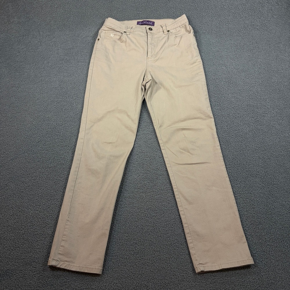 Gloria Vanderbilt Pants Womens 6 Tan Amanda Straight High Rise Stretch D42956CU
